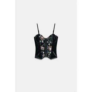 ZARA EMBROIDERED VELVET CORSET